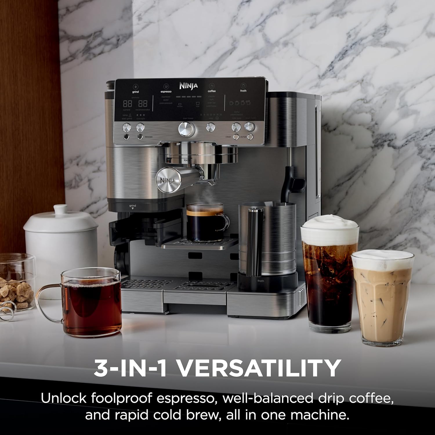 Ninja Luxe Café 3-in-1 Espresso, Drip Coffee and Cold Brew Machine | I