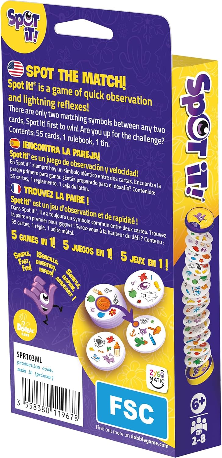 Asmodee Spot It! Classic Card Game (2024 Refresh) - Eco-Blister Editio