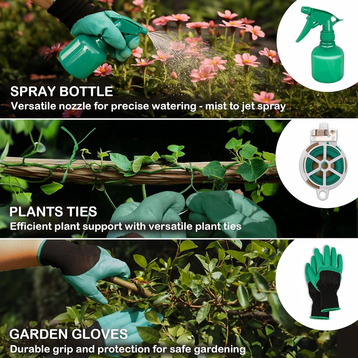 Bluemars Gardening Hand Tool Kit 14PCS Heavy Duty Stainless Steel Gard