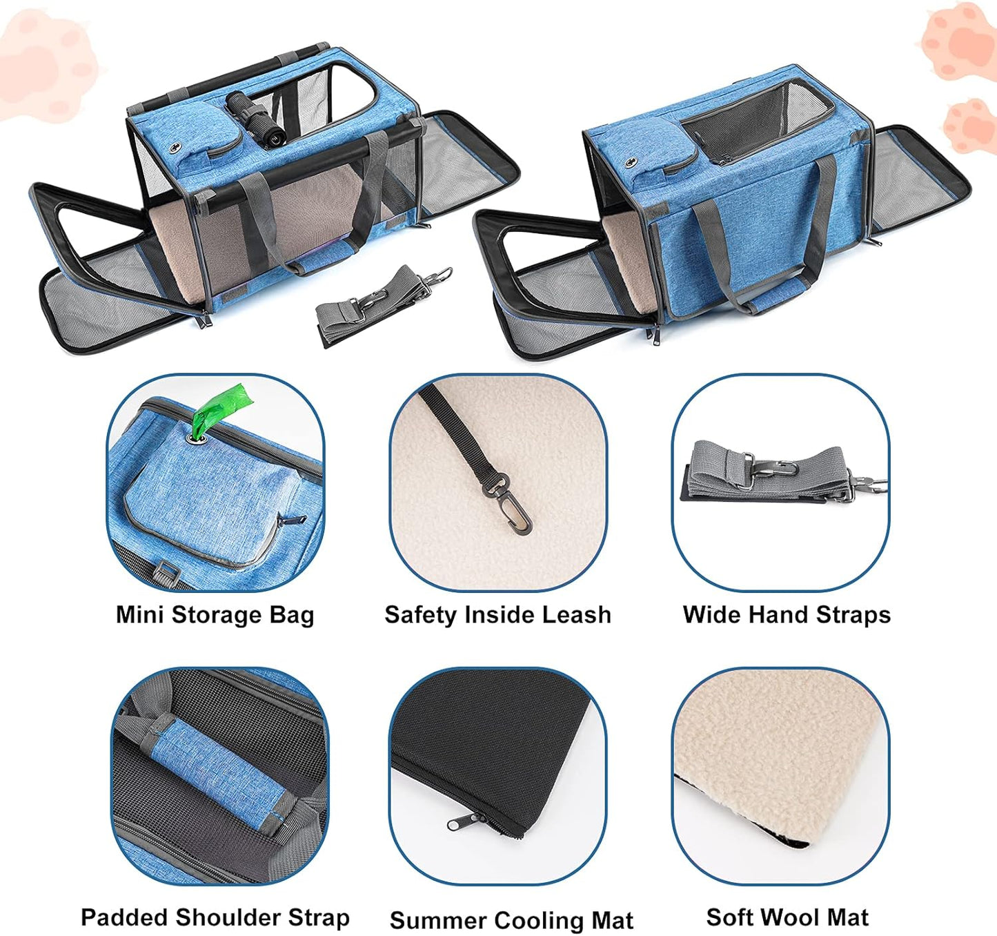 Pet Carrier for Large and Medium Cats, Soft-Sided Pet Carrier for Big 