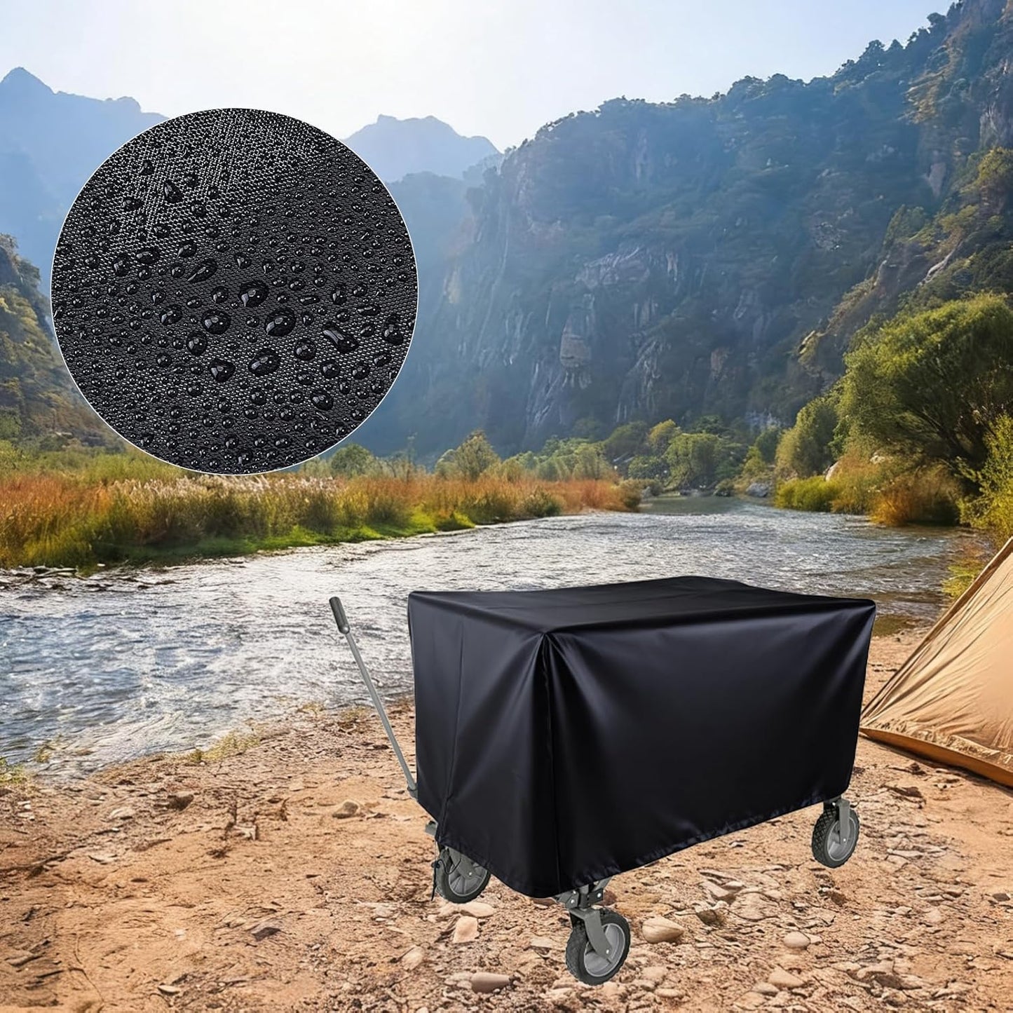 NICENEEDED Waterproof Folding Wagon Protective Cover, 38.19 x 22.05 x 