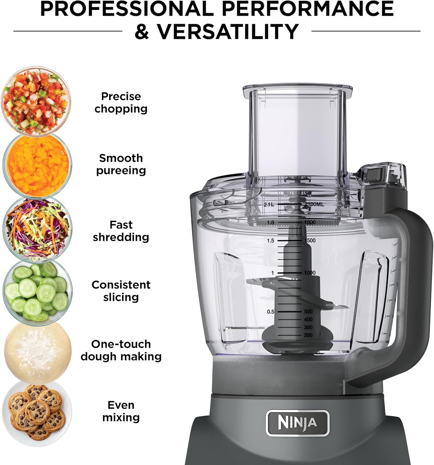 Ninja Food Processor, Professional Plus, 1000 Peak Watts, 4 Functions 