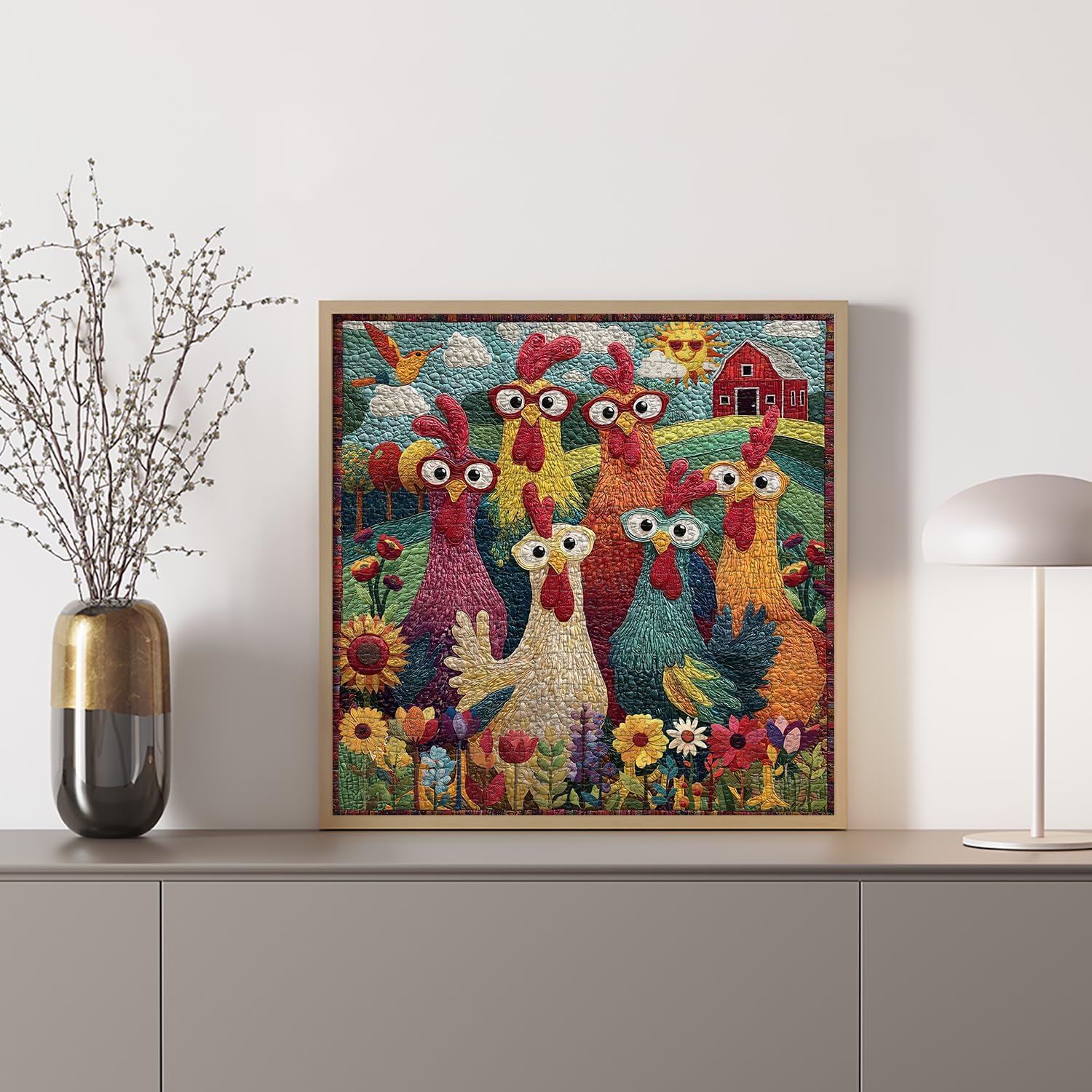 Chicken Puzzles for Adults 1000 Piece, PICKFORU Funny Chicken Jigsaw P