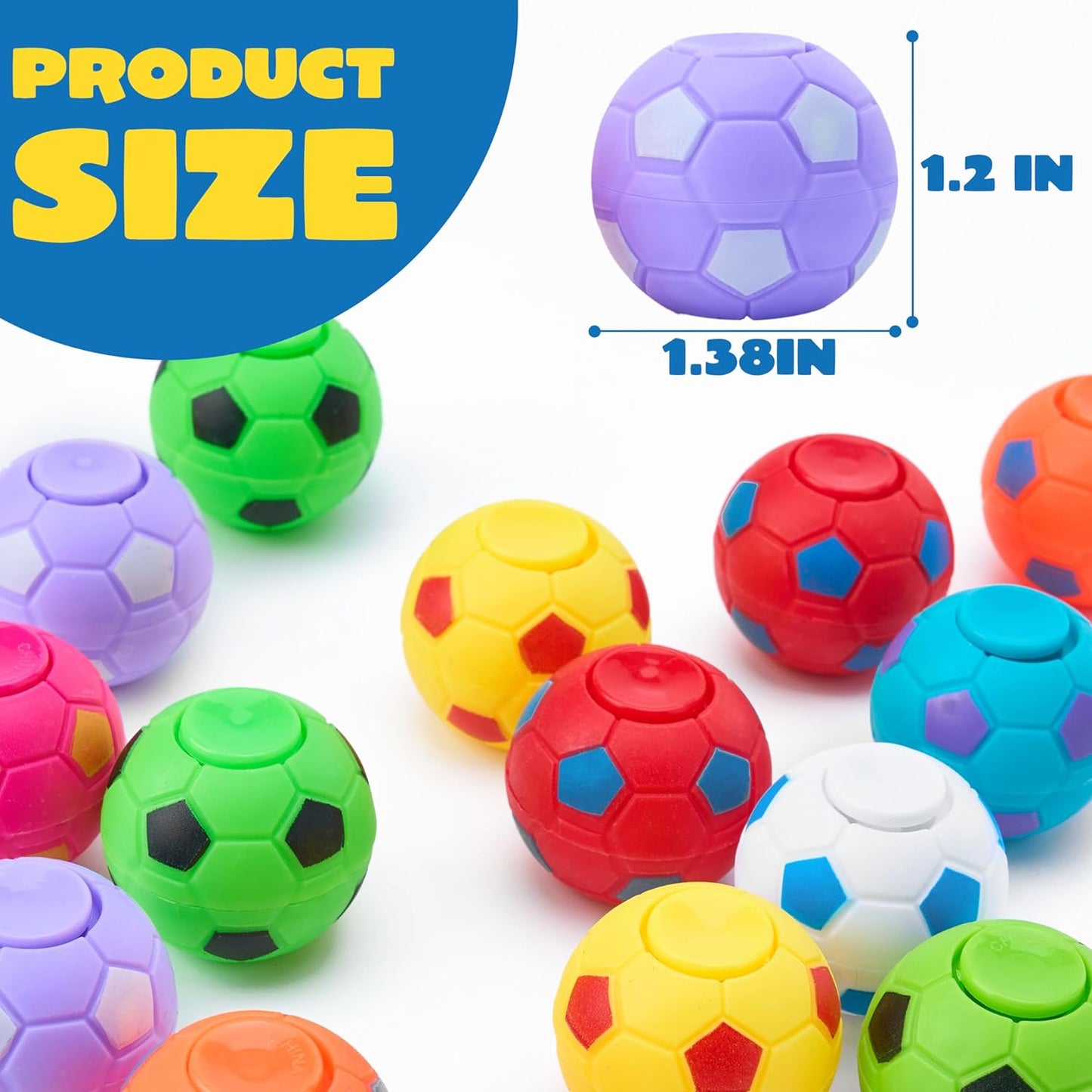 JOYIN 36 Pack Soccer Fidget Spinners for Kids, Soccer Party Favors, Fidget Toys Bulk, Stress Balls, Easter Egg Fillers Goodie Bag Stuffers for Birthday Party, Treasure Box for Classroom