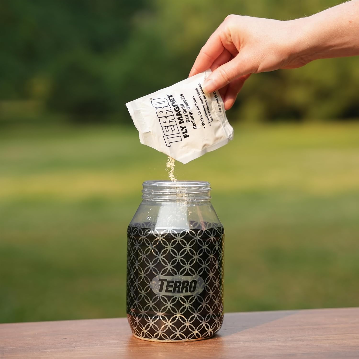 TERRO T380 Outdoor Reusable Fly Magnet Fly Trap - Poison Free Trap wit