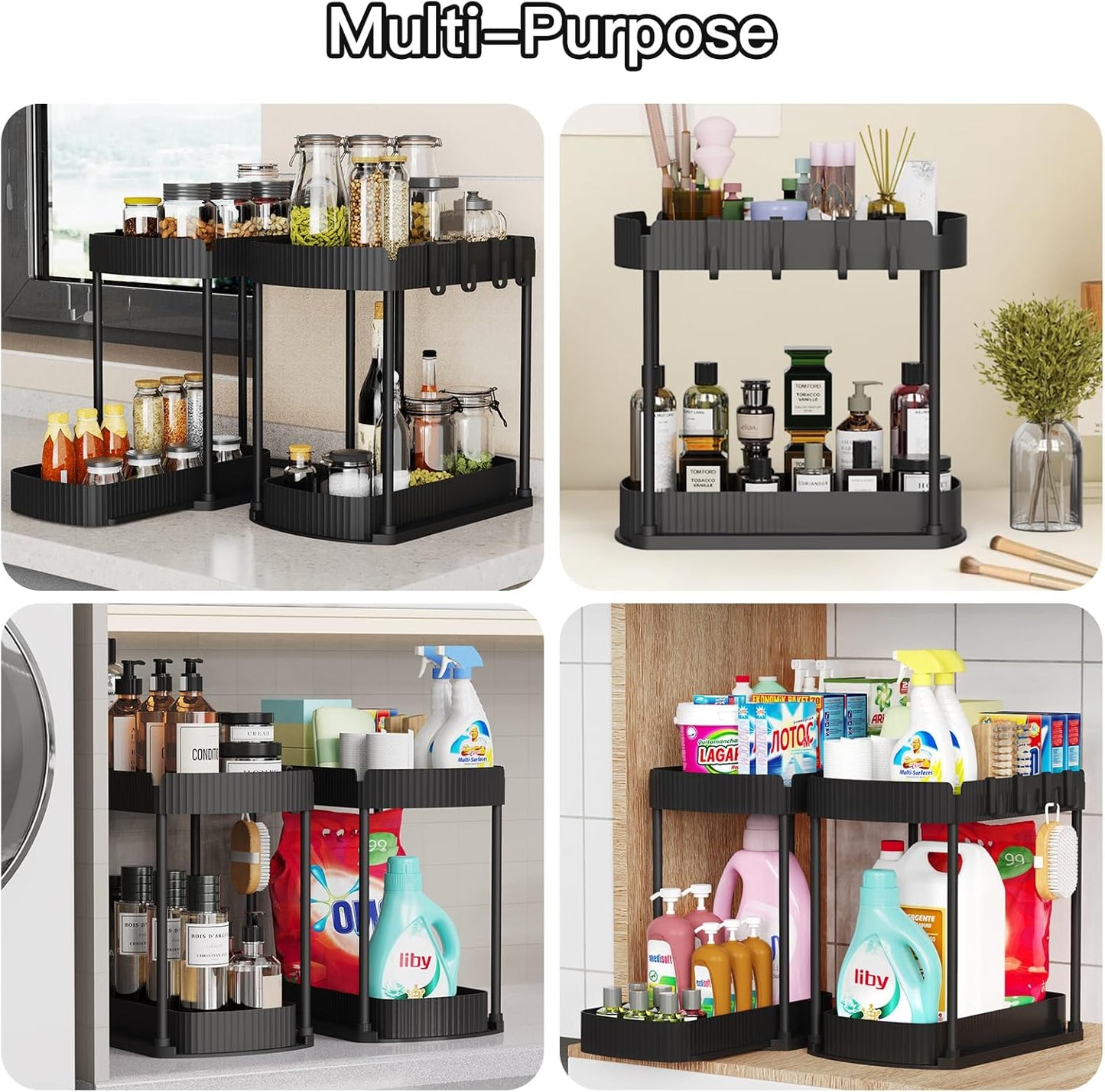 Multi-Purpose Pull-Out Storage Organizers, Under Sink/Cabinet Organize