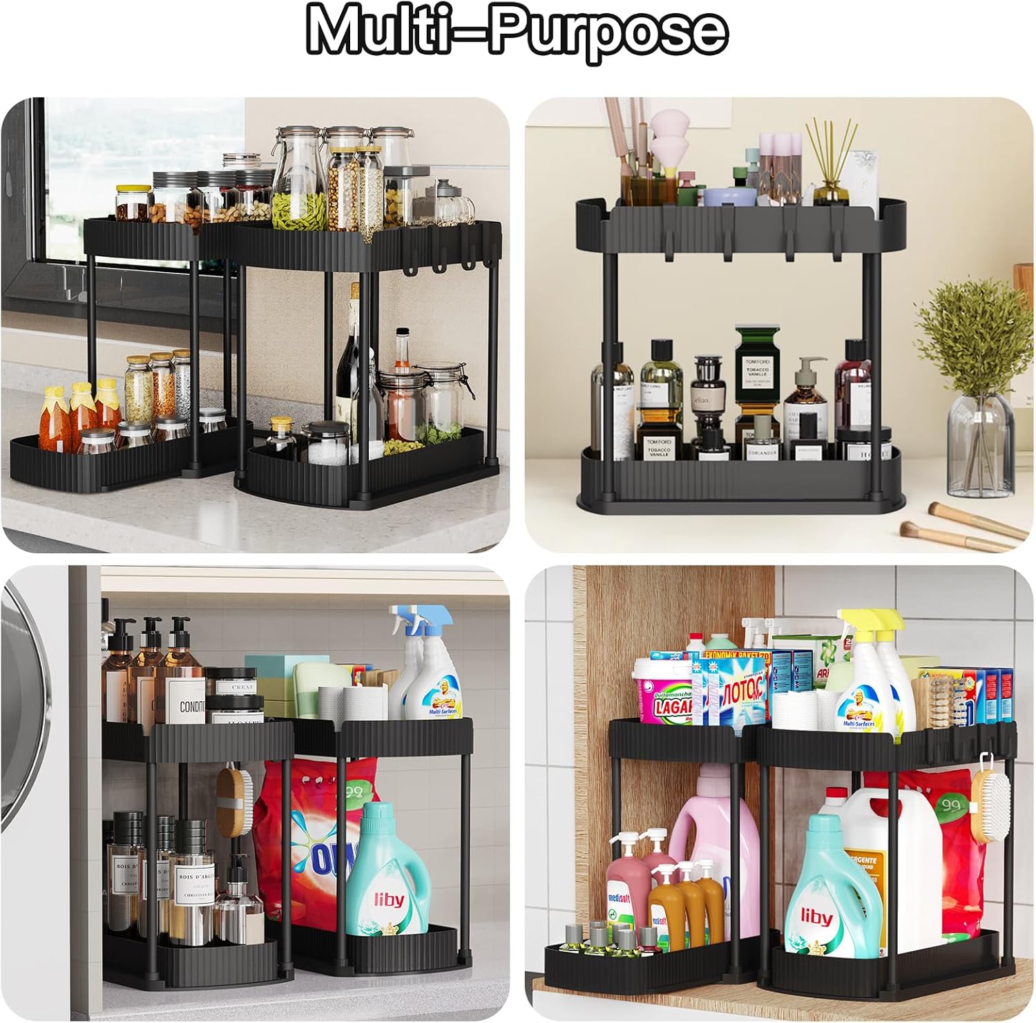 Multi-Purpose Pull-Out Storage Organizers, Under Sink/Cabinet Organize