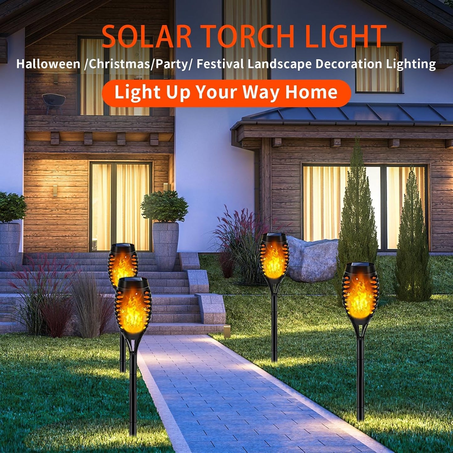 Swingers Solar Lights Outdoor,Solar Torch Lights with Flickering Flame