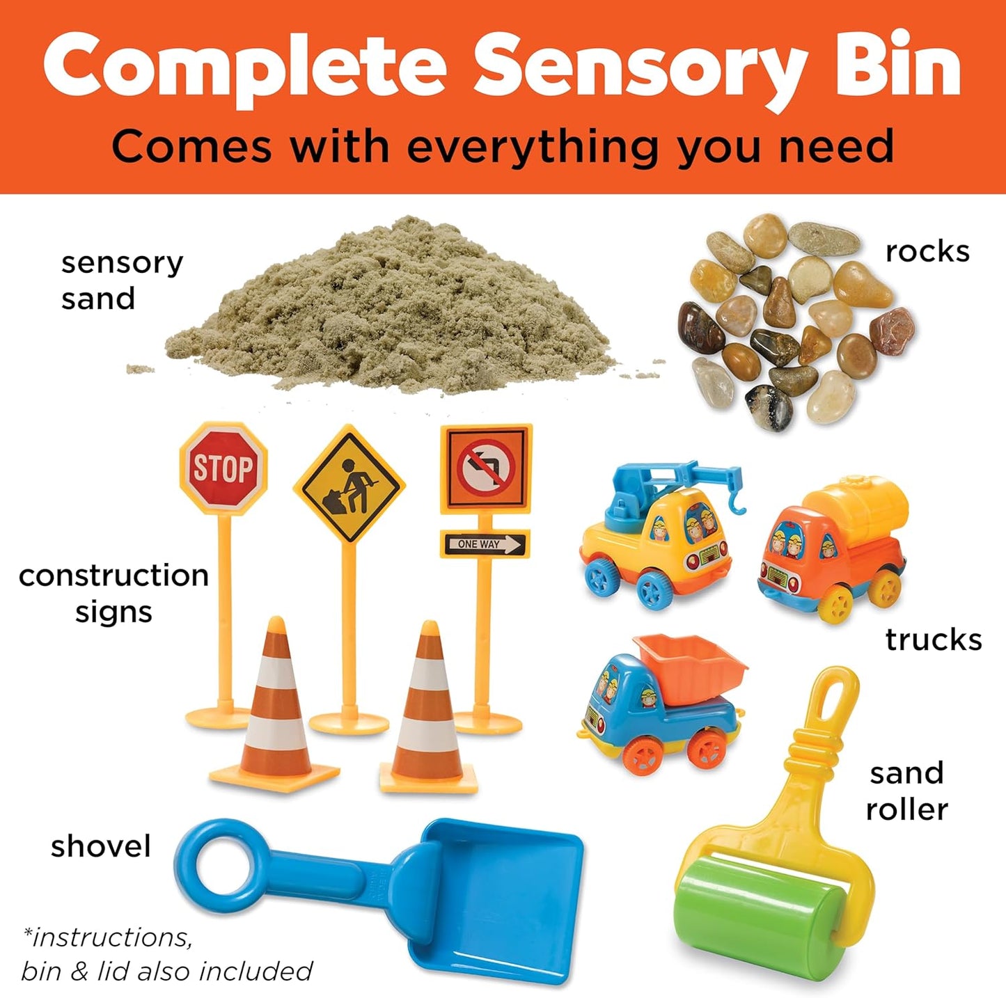 Creativity for Kids Sensory Bin: Construction Zone Playset - Preschool