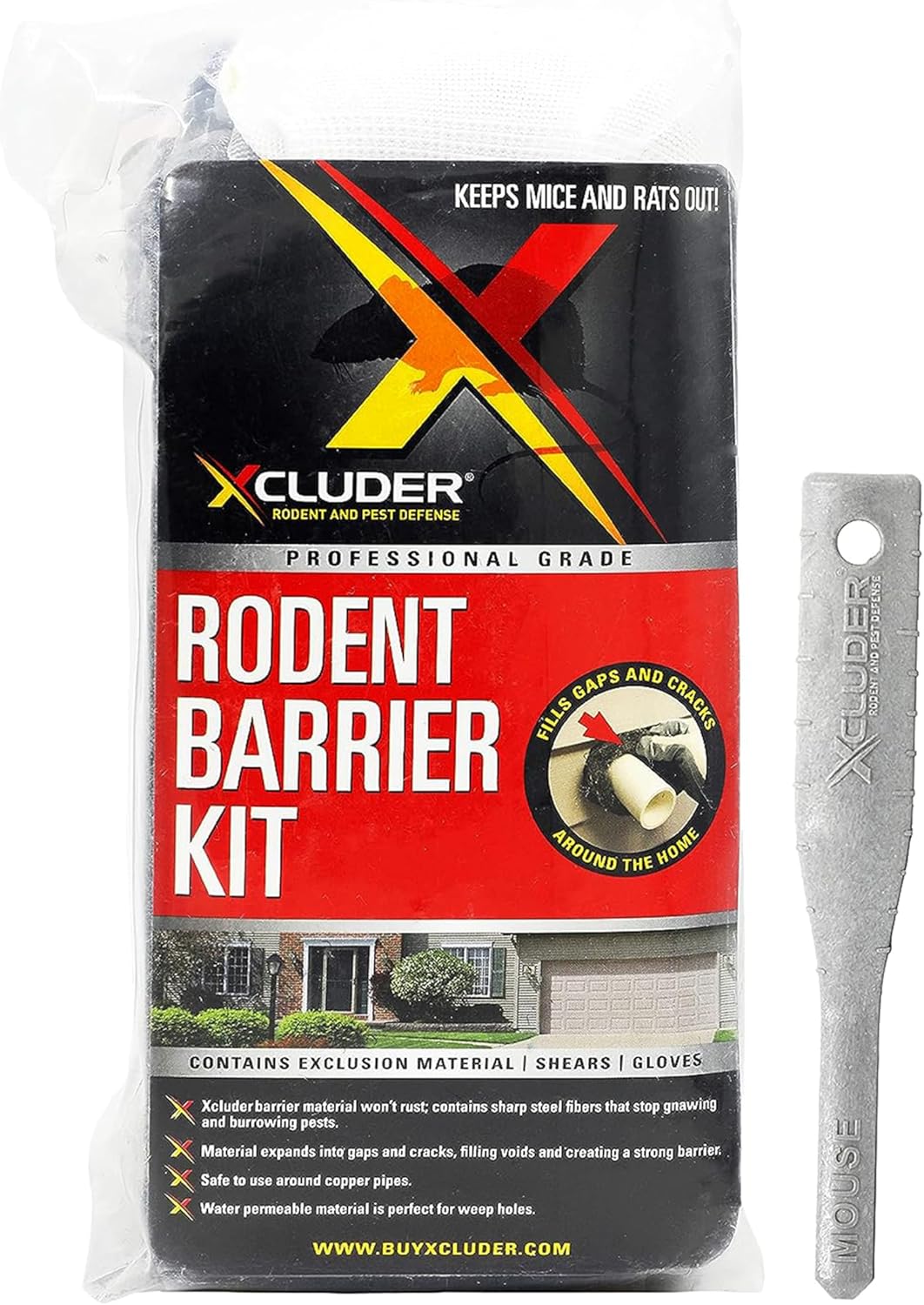 Xcluder Rodent Control Fill Fabric, Large DIY Kit with Inspection and 