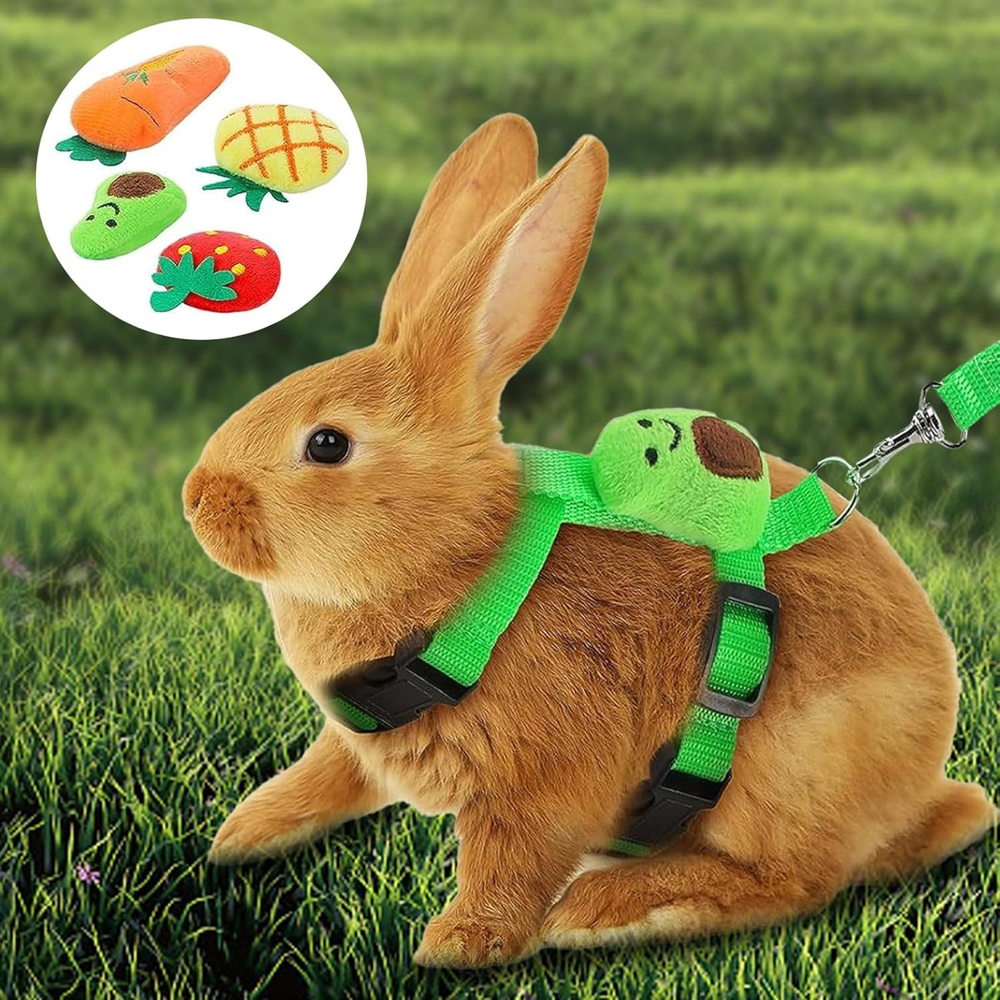 4 Sets Adjustable Bunny Rabbit Harness and Leash Set Small Pet Cute Ve