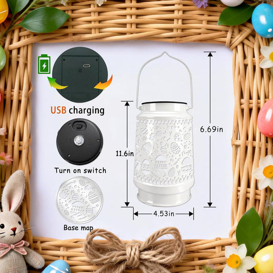 Easter Decorations for Home USB LED Lantern Lamp Tree Ornaments Night 