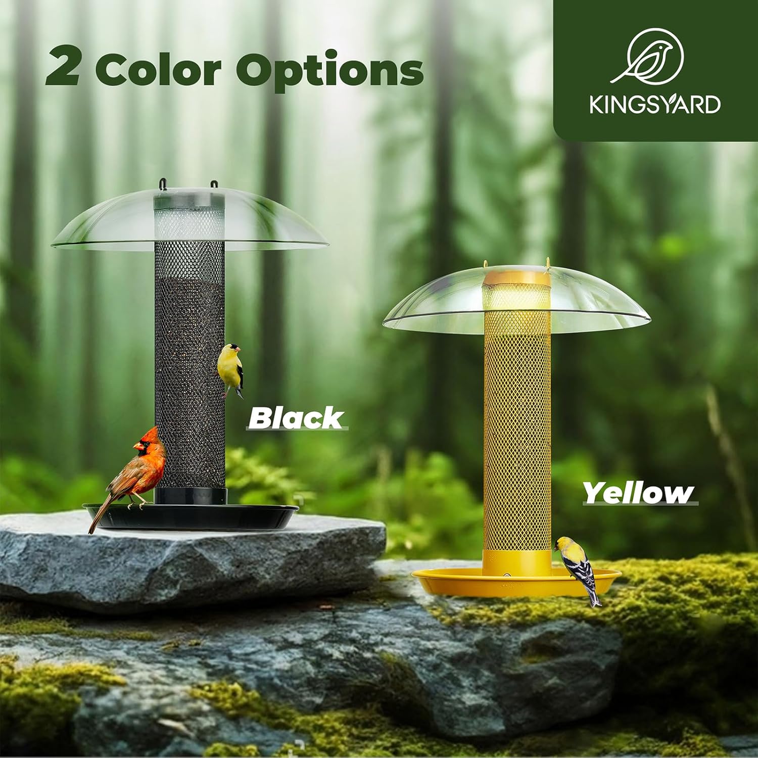 Kingsyard Finch Bird Feeder for Outdoors Hanging, Metal Mesh Tube Bird