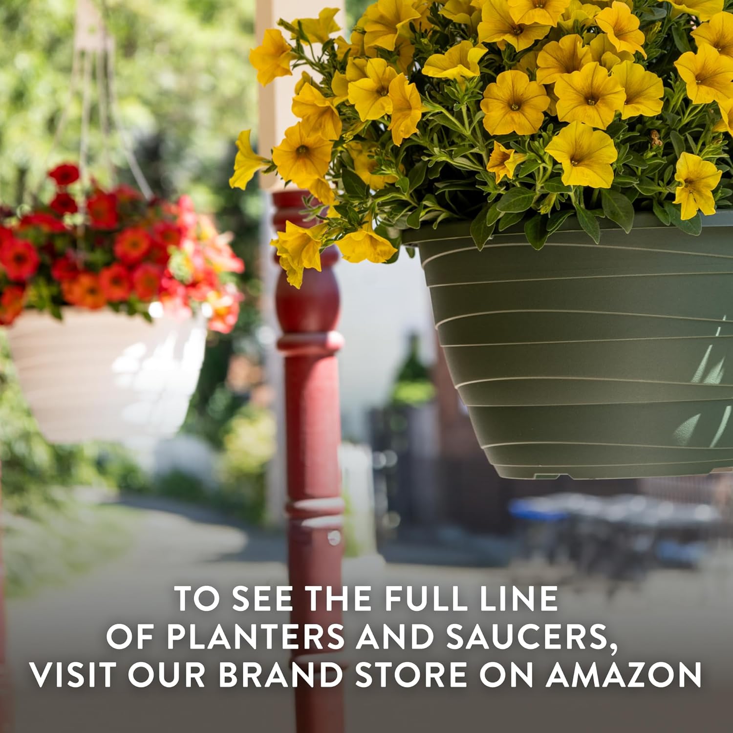The HC Companies 11 Inch Wrapt Hanging Planters, Lightweight UV-Resist
