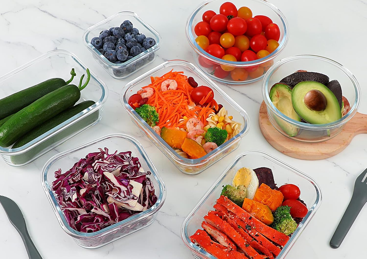 M MCIRCO 24-Piece Glass Food Storage Containers with Upgraded Snap Loc