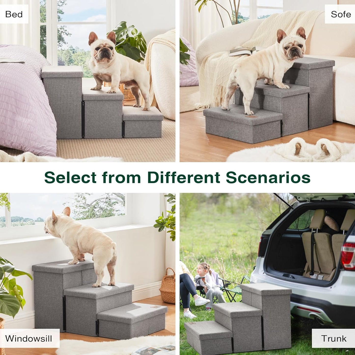 Love's cabin Dog Stairs for High Bed 18" H, Foldable Pet Stairs for Sm