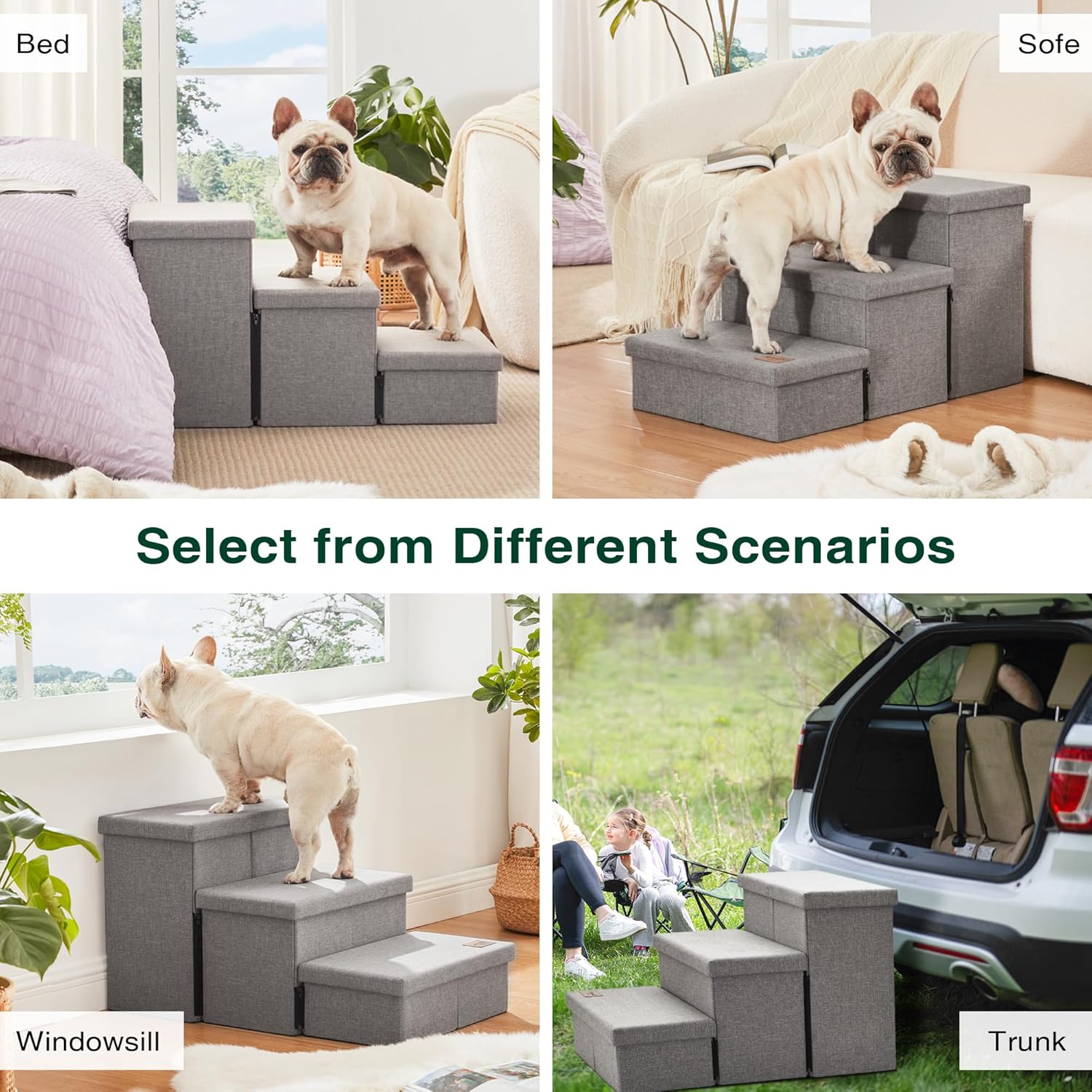 Love's cabin Dog Stairs for High Bed 18" H, Foldable Pet Stairs for Sm