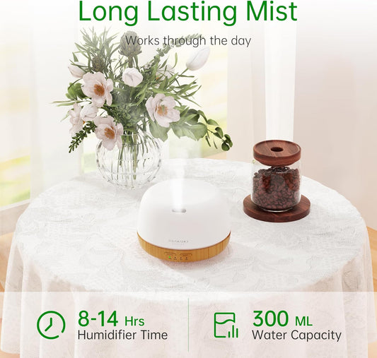 ASAKUKI Essential Oil Diffuser, 300ml Ultrasonic Aromatherapy Oil Humi
