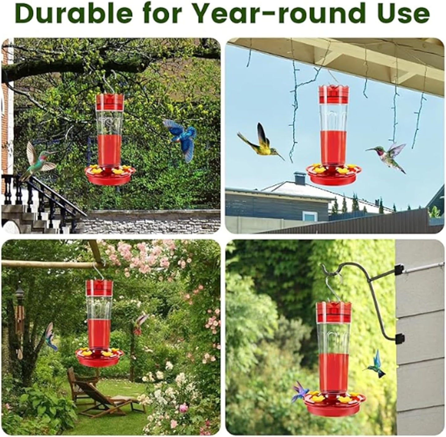 Hummingbird Feeders 15Oz Capacity with 5 Feeding Ports and Perches for Garden Decoration