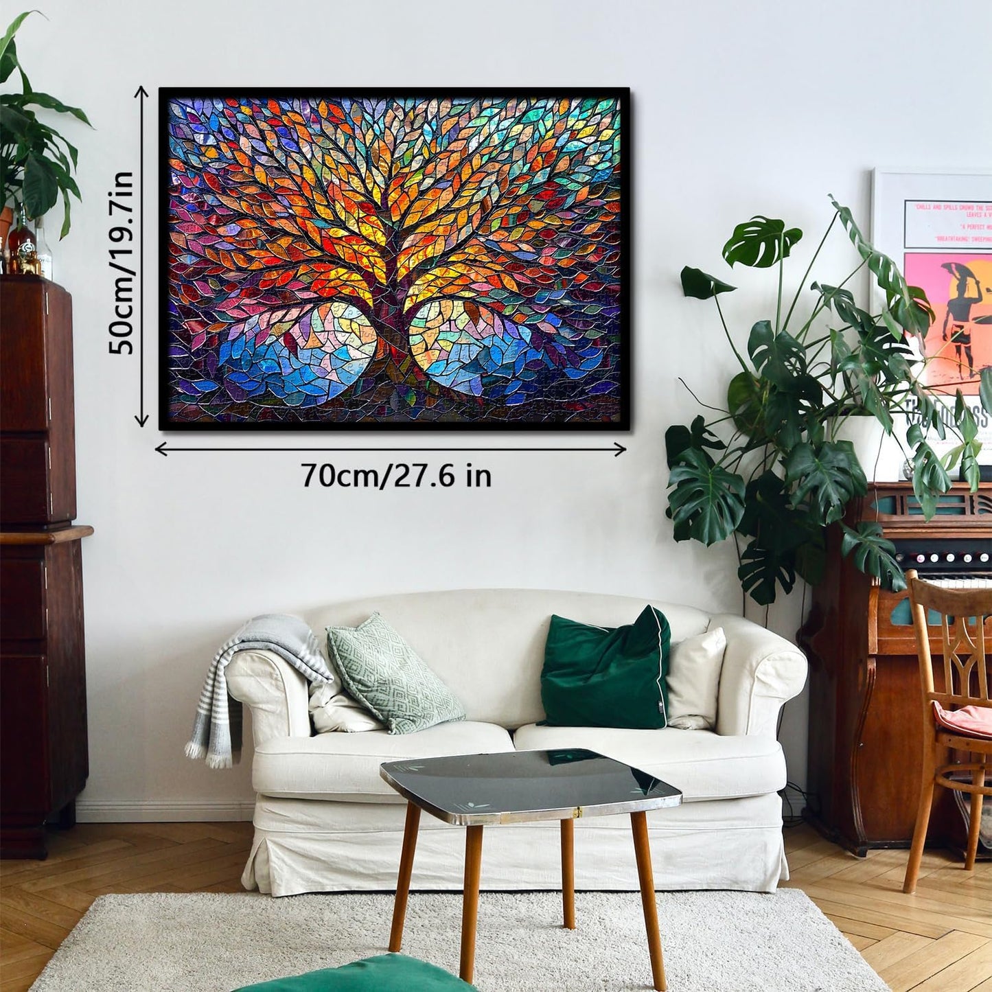 PICKFORU Stained Glass Puzzle Tree of Life Puzzles for Adults 1000 Pie