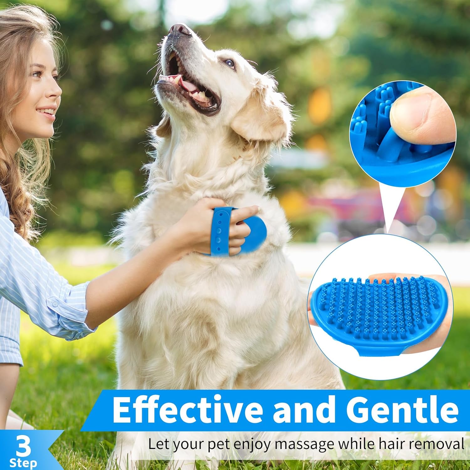 Comotech 6PCS Dog Bath Brush & Dog Toothbrush | Adjustable Handle Sham