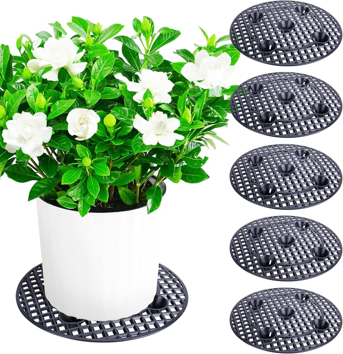 6Pack Large 15" Plant Level Pot Elevator, Heavy Duty Plant Stands, Pla