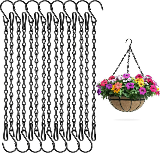15PCS Bird Feeder Hanging Chain with Hooks – Heavy Duty Black Chain fo