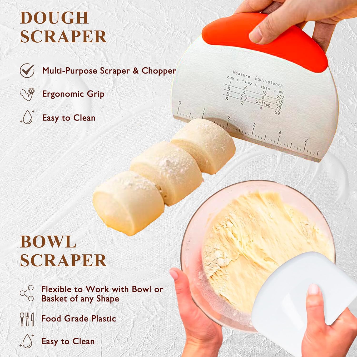 Complete Sourdough Starter Kit, Banneton Bread Proofing Basket with Gl