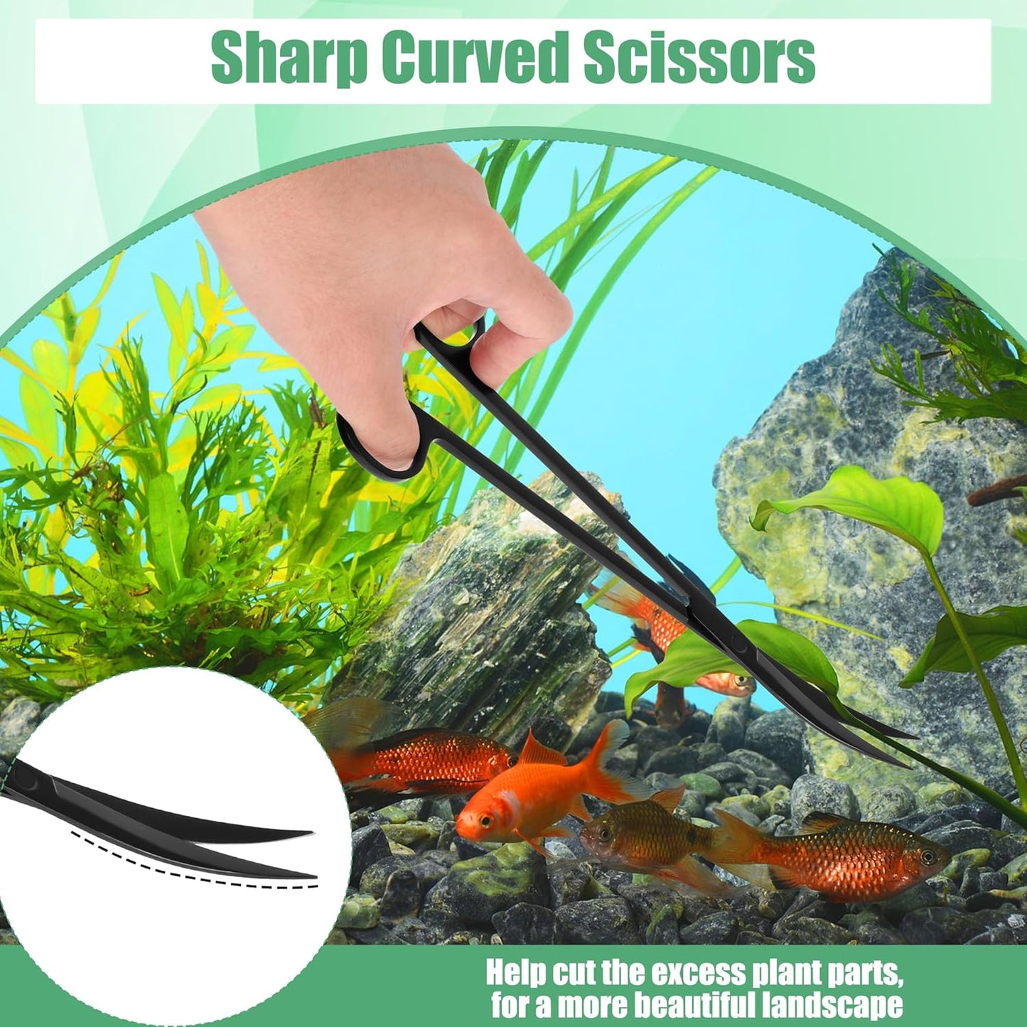 Aquarium Aquascape Tools Kit, 4 in 1 Anti-Rust Aquatic Plant Aquascapi