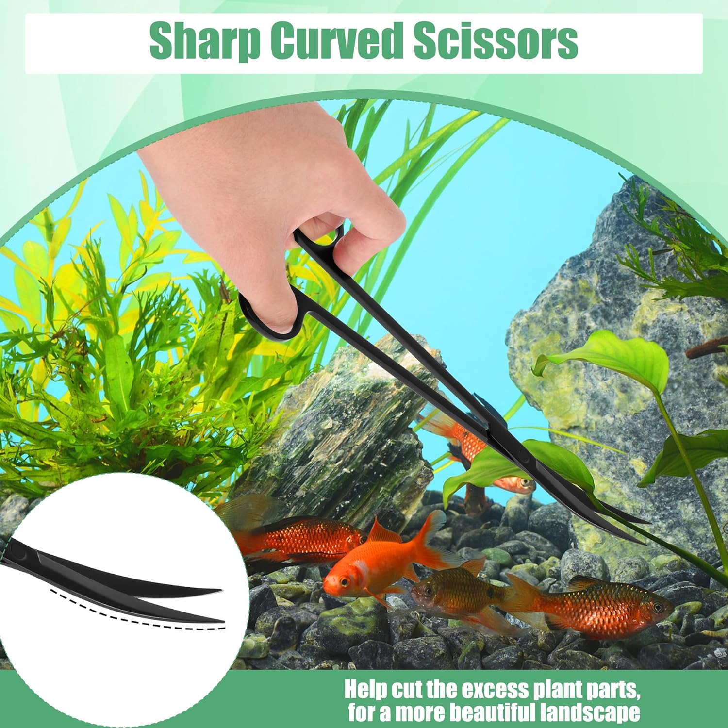 Aquarium Aquascape Tools Kit, 4 in 1 Anti-Rust Aquatic Plant Aquascapi
