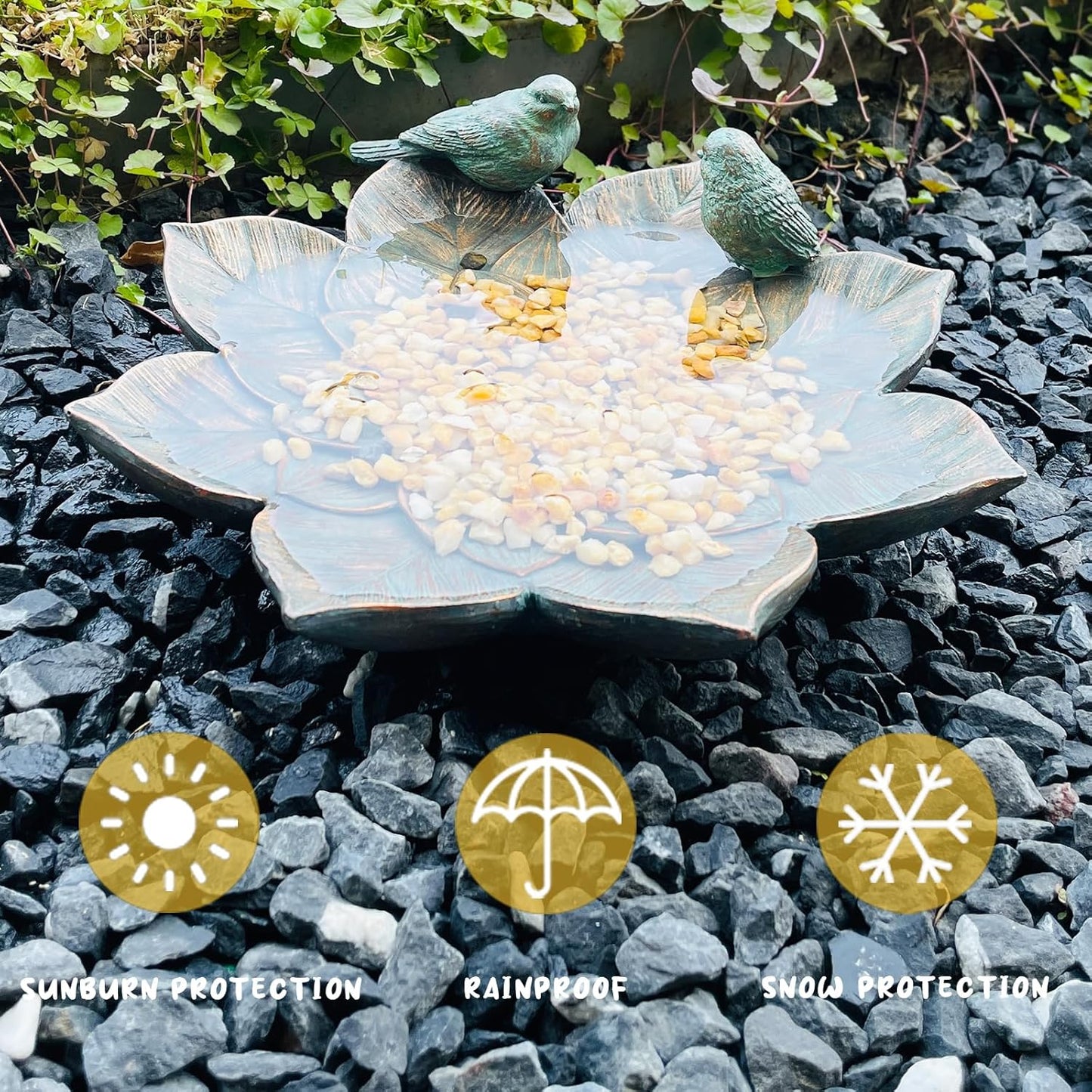 Bird Feeder Wild Bath Bowl Outdoors Antique Outdoor Garden Bird Bath R