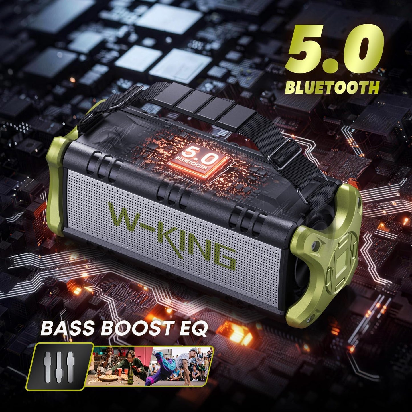 Portable Speakers Bluetooth Wireless, 90W Max Loud Outdoor Speaker wit