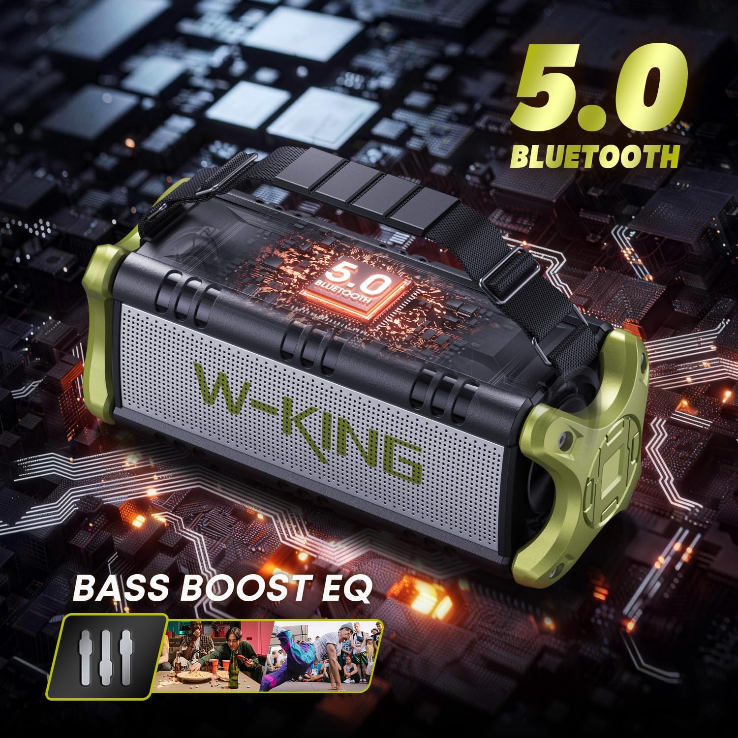 Portable Speakers Bluetooth Wireless, 90W Max Loud Outdoor Speaker wit