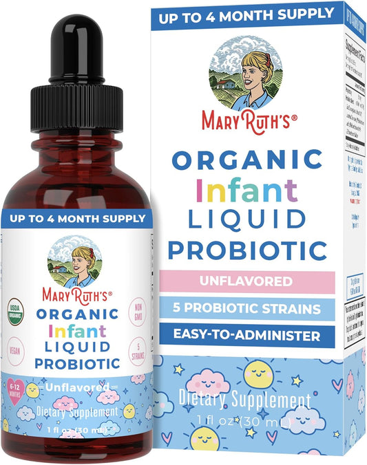 MaryRuth Organics USDA Organic Infant Liquid Probiotic Drops | Baby Es