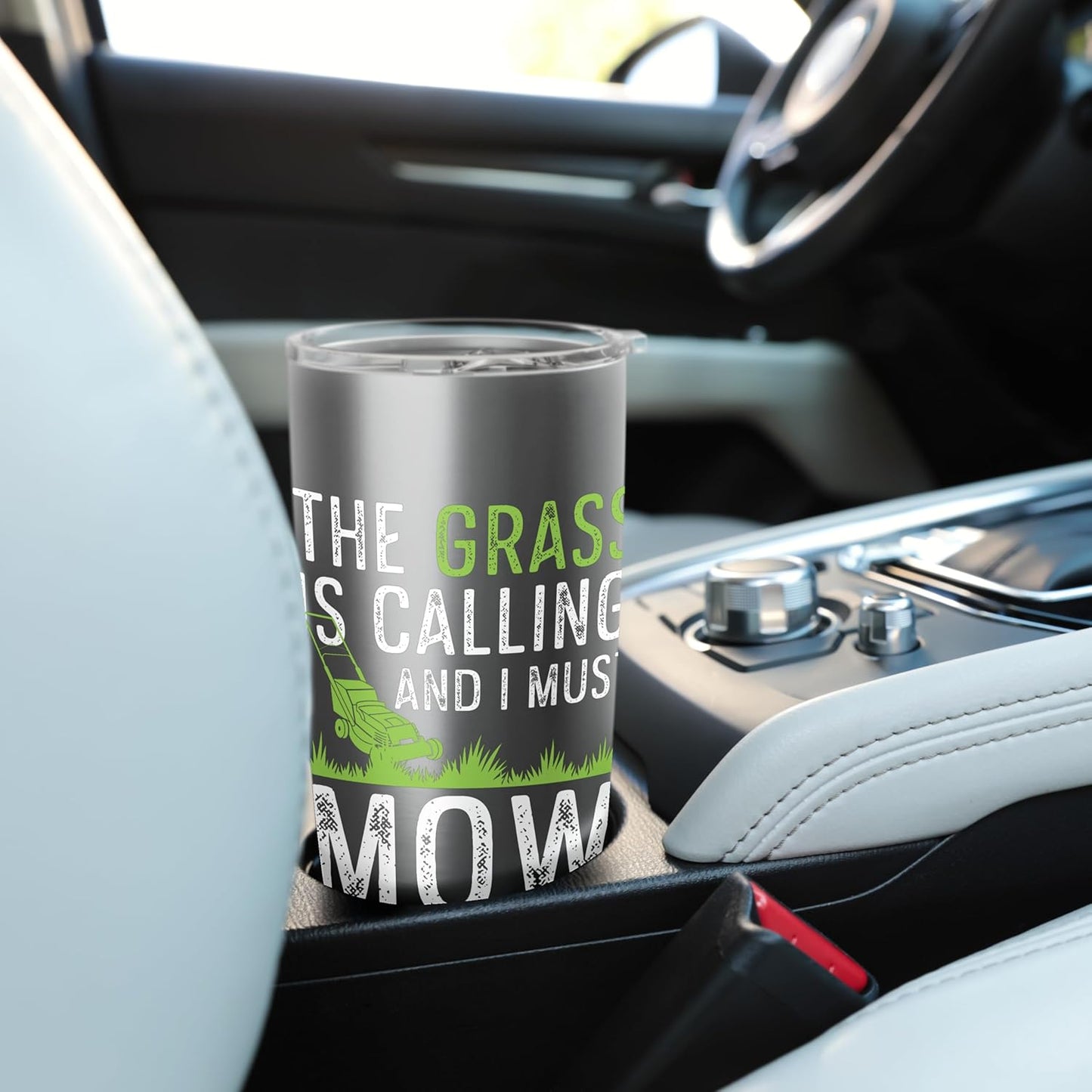 Lawn Care Shirt The Grass Is Calling I Must Go Lawn Mowing Stainless Steel Insulated Tumbler