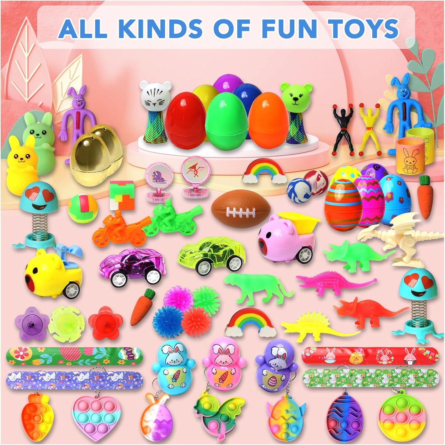 200 Pcs Prefilled Easter Eggs with Toys Inside,Easter Basket Stuffers,Surprise Easter Egg Fillers,Easter Toys Bulk,Easter Egg Hunt,Prizes Classroom Events,Easter Gifts,Eggs Fillers,Easte Party Favors