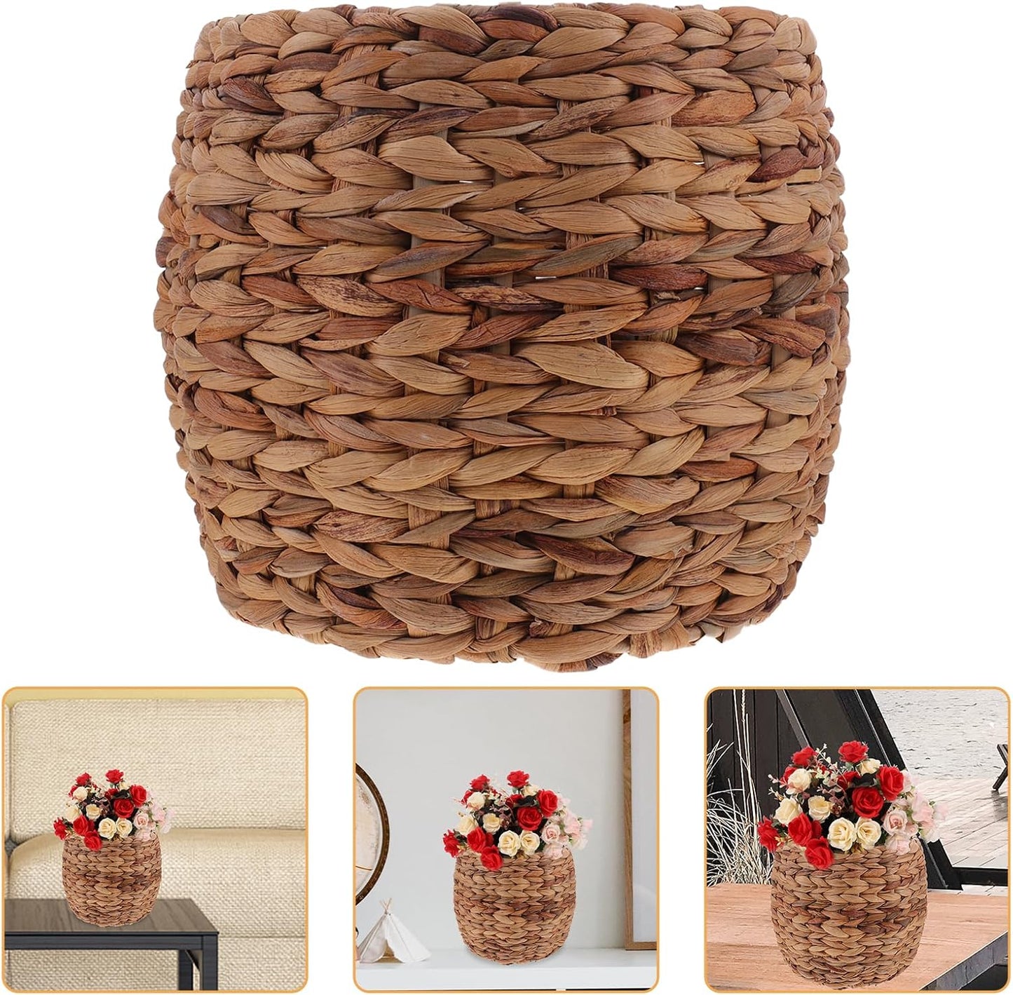 Seagrass Plant Basket Indoor Planter Basket Sundries Storage Woven Seagrass Wicker Planter Flower Pot 7.9in