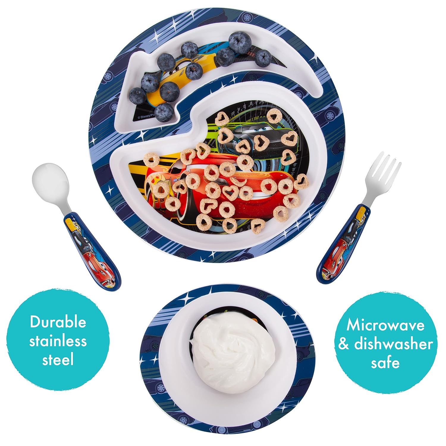 The First Years Disney/Pixar Cars Dinnerware Set - Toddler Plates and 