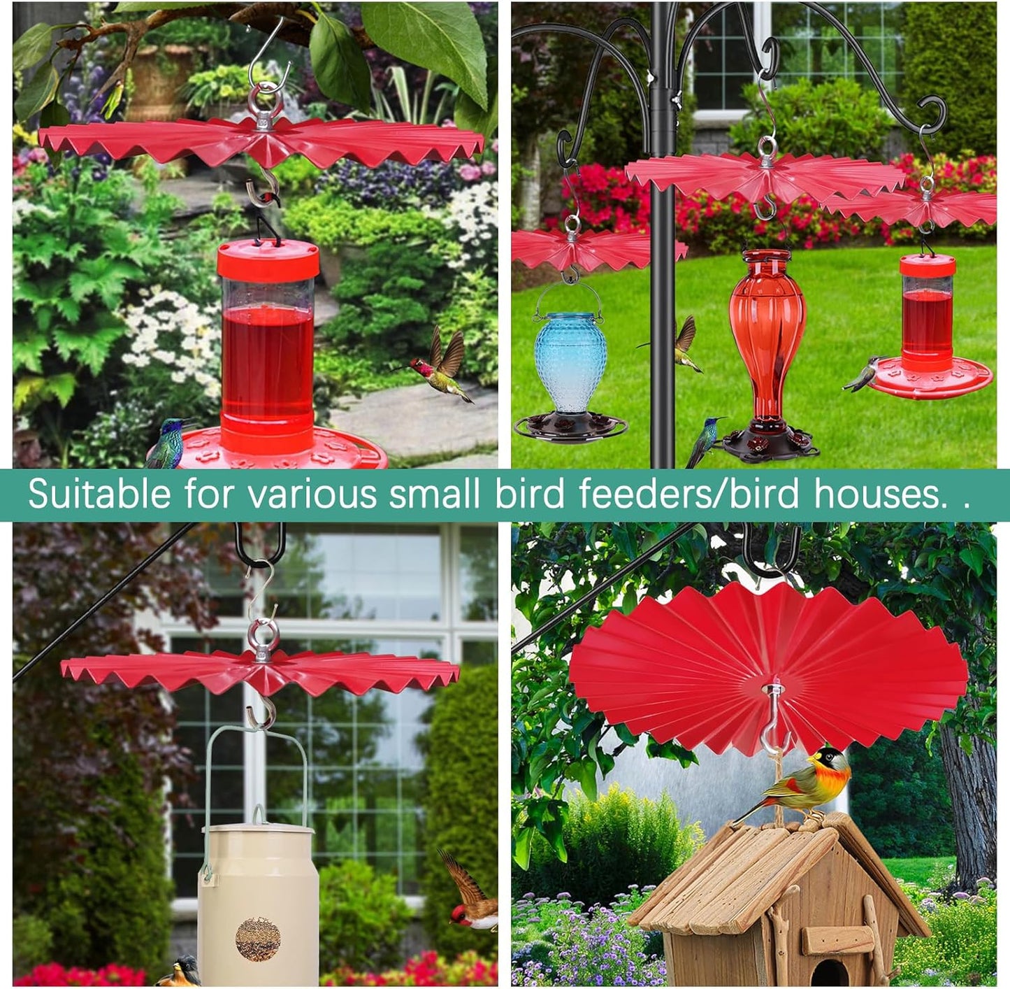 2 Pack 11.5" Bird Feeder Baffle, Metal Hanging Baffle Weather Guard for Bird Feeding Station Pole Feeders