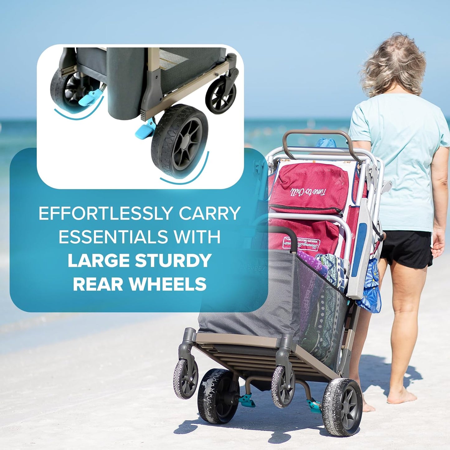 Wadabuggy Beach Foldable Cart - Collapsible & Folding Cart with Wheels