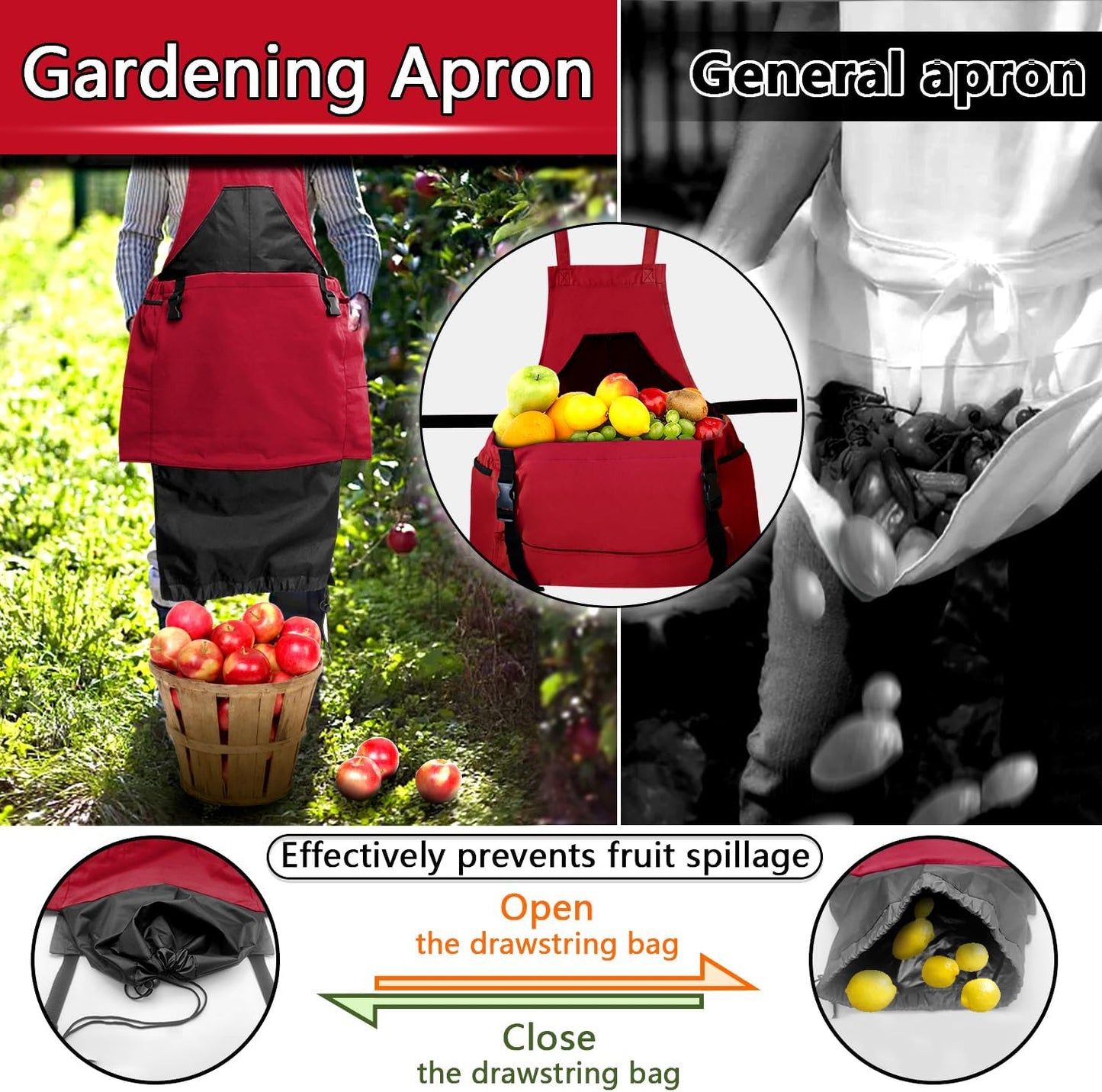 Gardening Apron, Harvest Apron Gardening Gifts for Men Gardening Apron