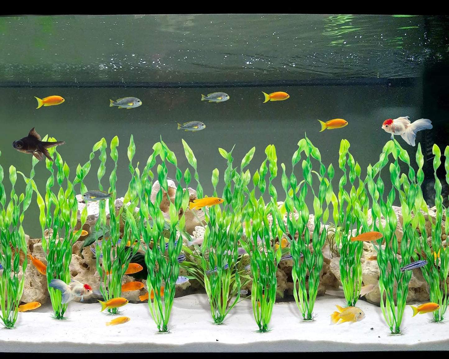 MyLifeUNIT Artificial Seaweed Water Plants for Aquarium, Plastic Fish 