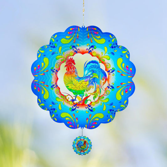 Chicken Gifts for Women Men, Rooster Metal Wind Spinners,Rooster Gifts for Women Mom Grandma Wife Men Father, 12 Inch Rooster Decor Hanging Wind Spinners for Outdoor/Indoor