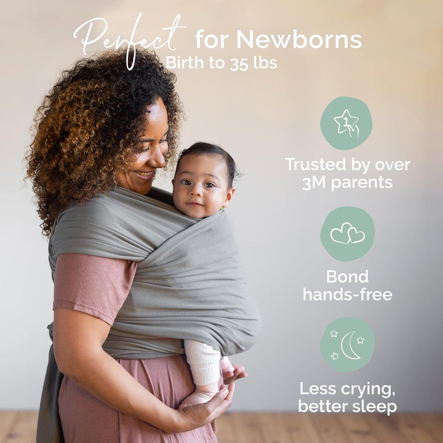 Boba Baby Wrap Carrier – Original Baby Sling Carrier for Newborns (7–3