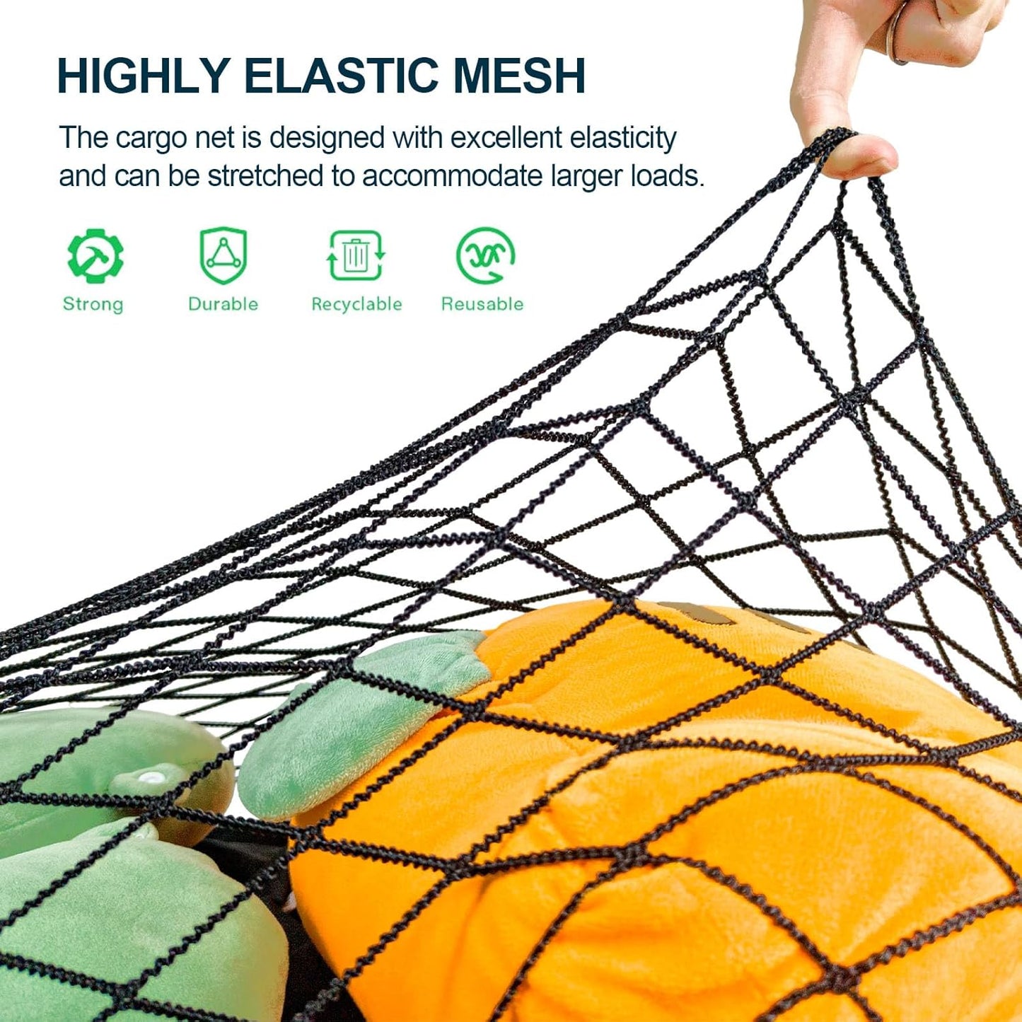Cargo Net for Garden Wagon, Beach Cart Elastic Heavy Duty Cover Nets with ABS Hook for Folding Wagon, Trolley Cart, Accessories 31.6 X 21.5 inches