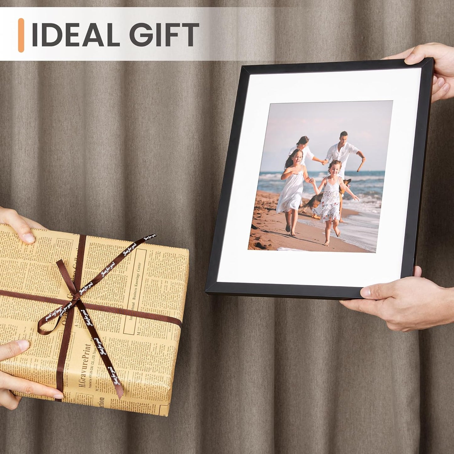upsimples 11x14 Picture Frame, Display Pictures 8x10 with Mat or 11x14