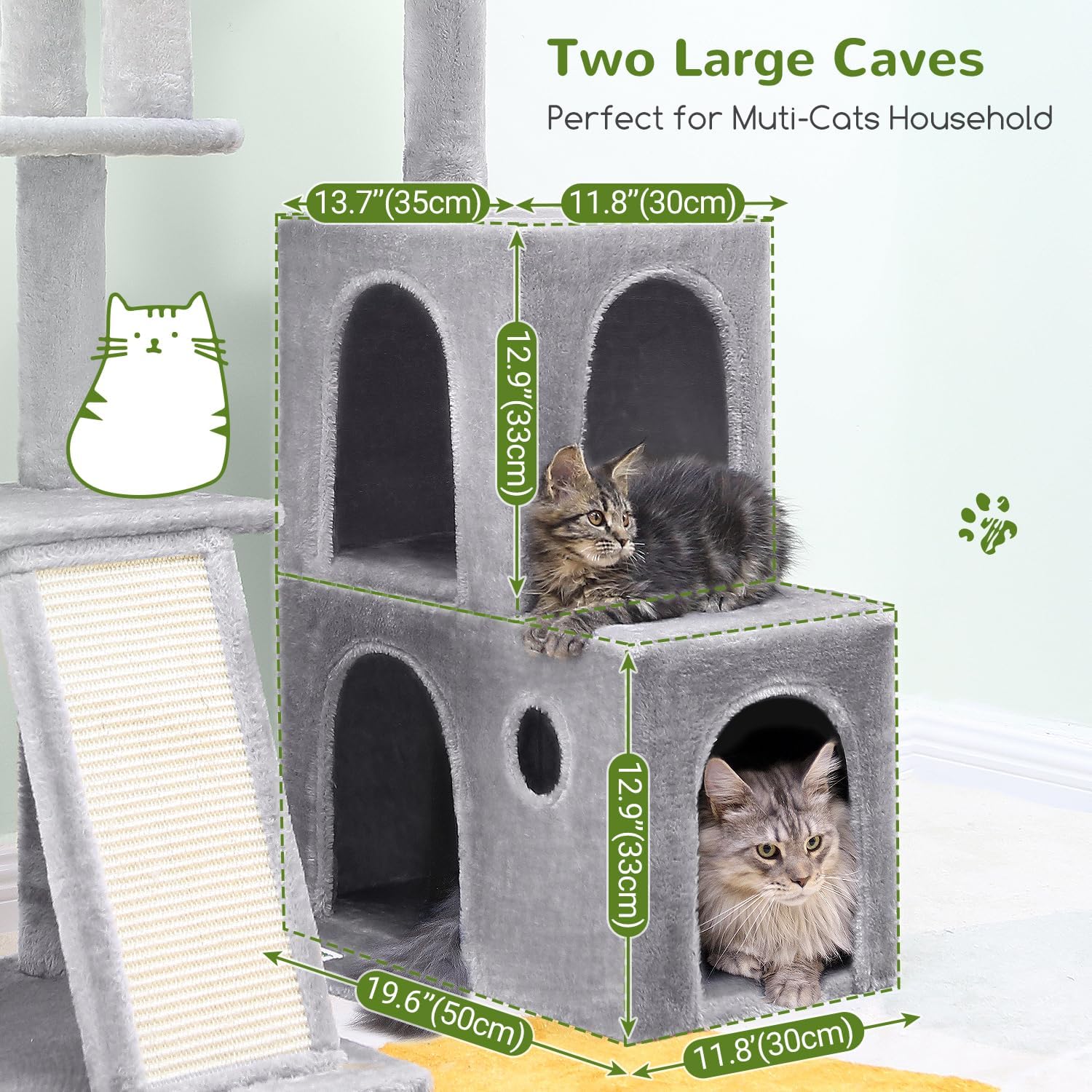 Globlazer Cat Tower for Indoor Adult Cats, 50-inch Heavy Duty Cat Tree