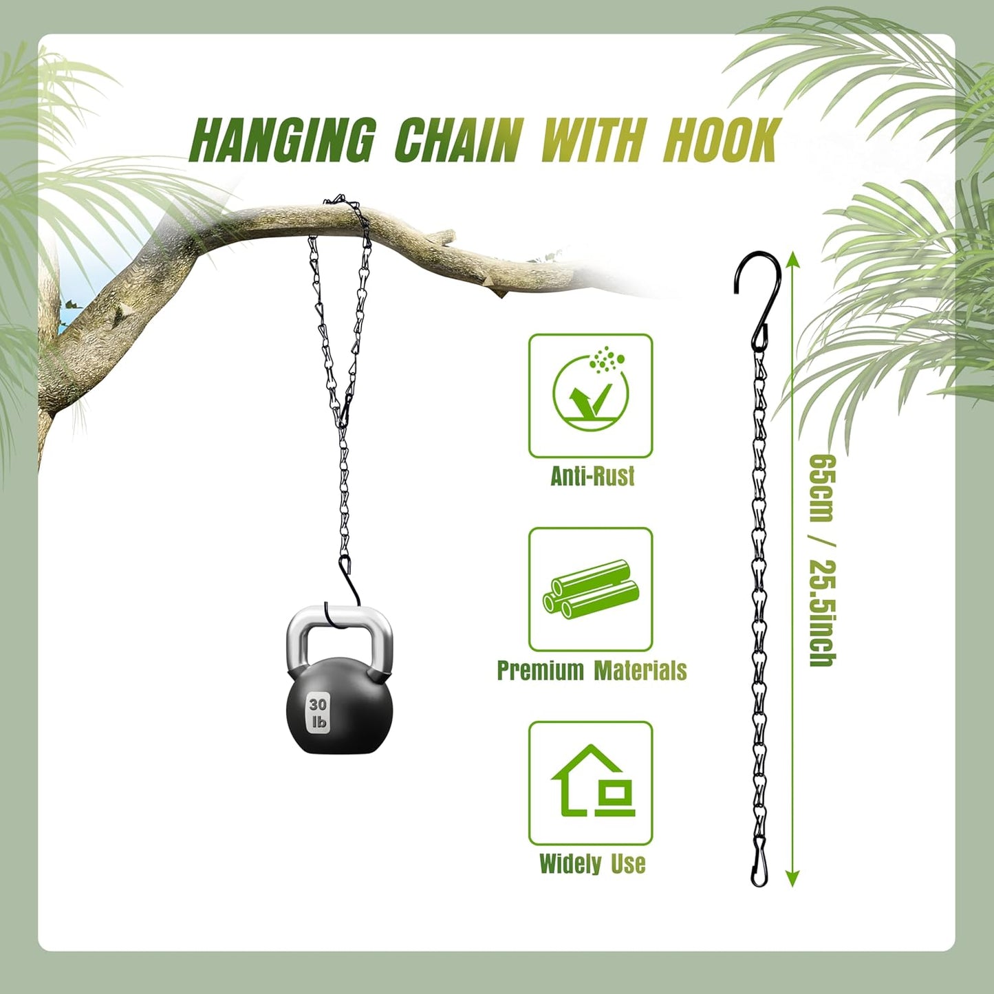 XDW-GIFTS 4-Pack 25.5 Inch Hanging Chain with Hooks for Hanging Bird F