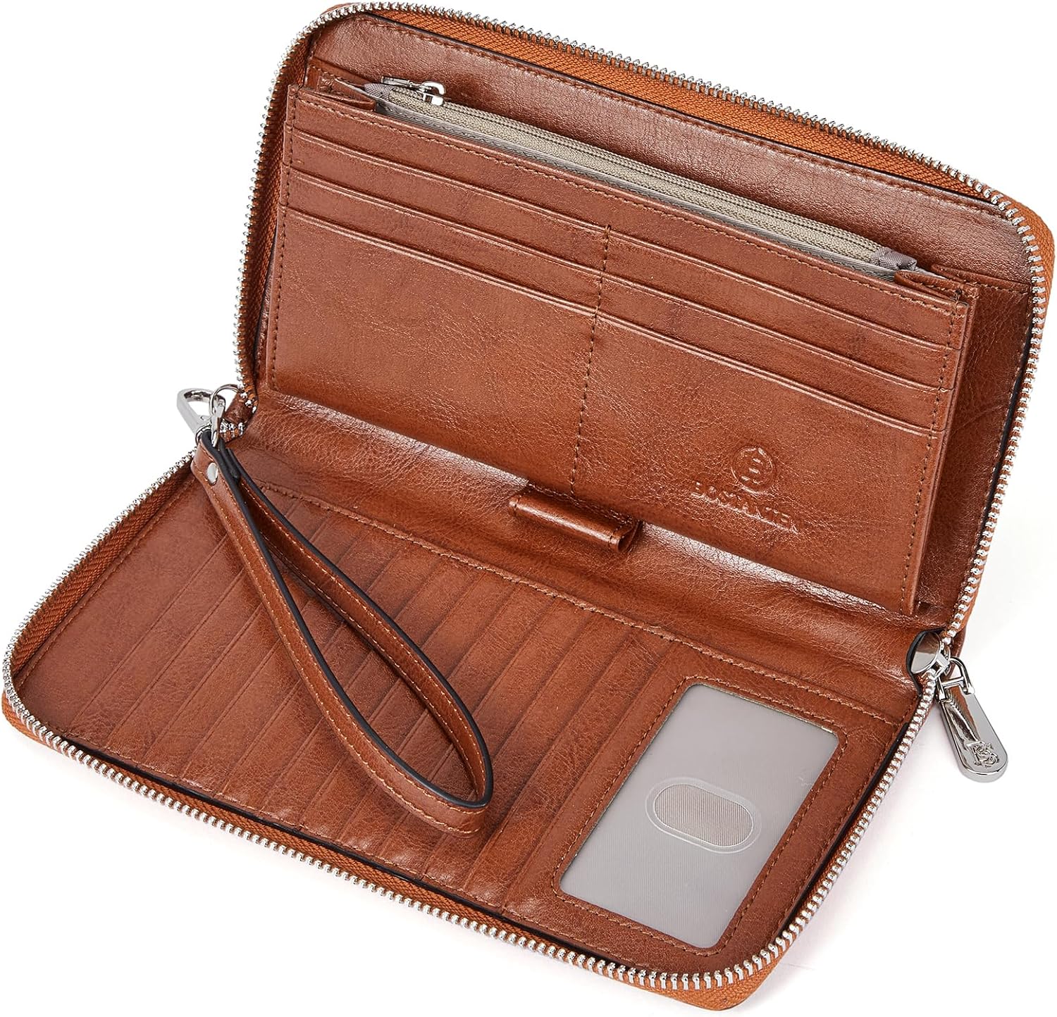 BOSTANTEN Leather Wallet for Women RFID Blocking Zip Around Credit Car
