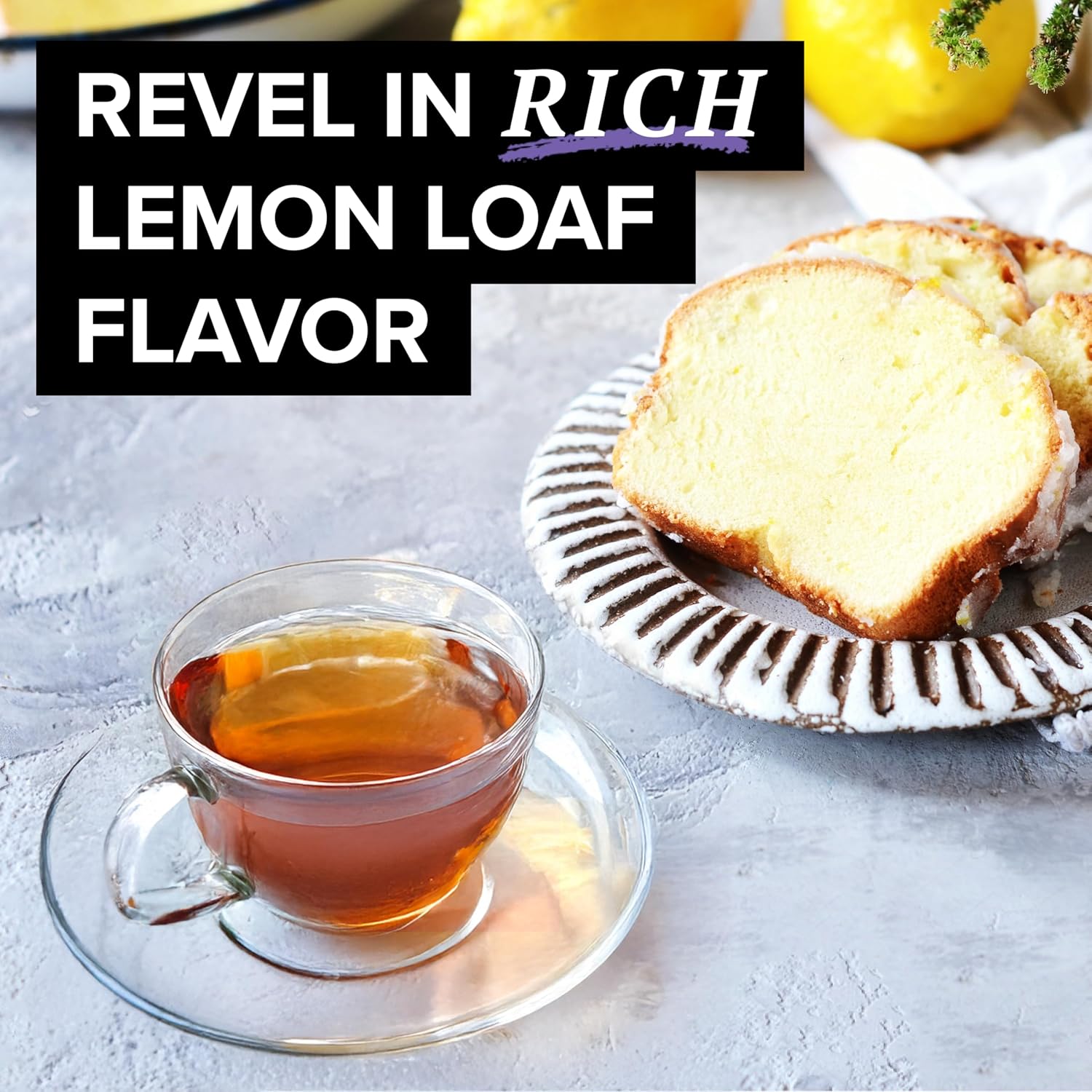 TAZO Dessert Delights Glazed Lemon Loaf Herbal Tea Bags, Aromatic Blen